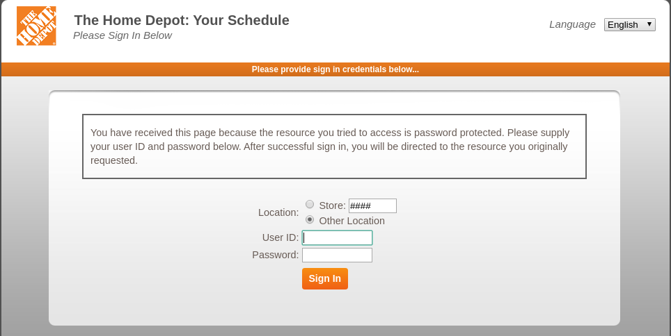 The Home Depot My Schedule Login